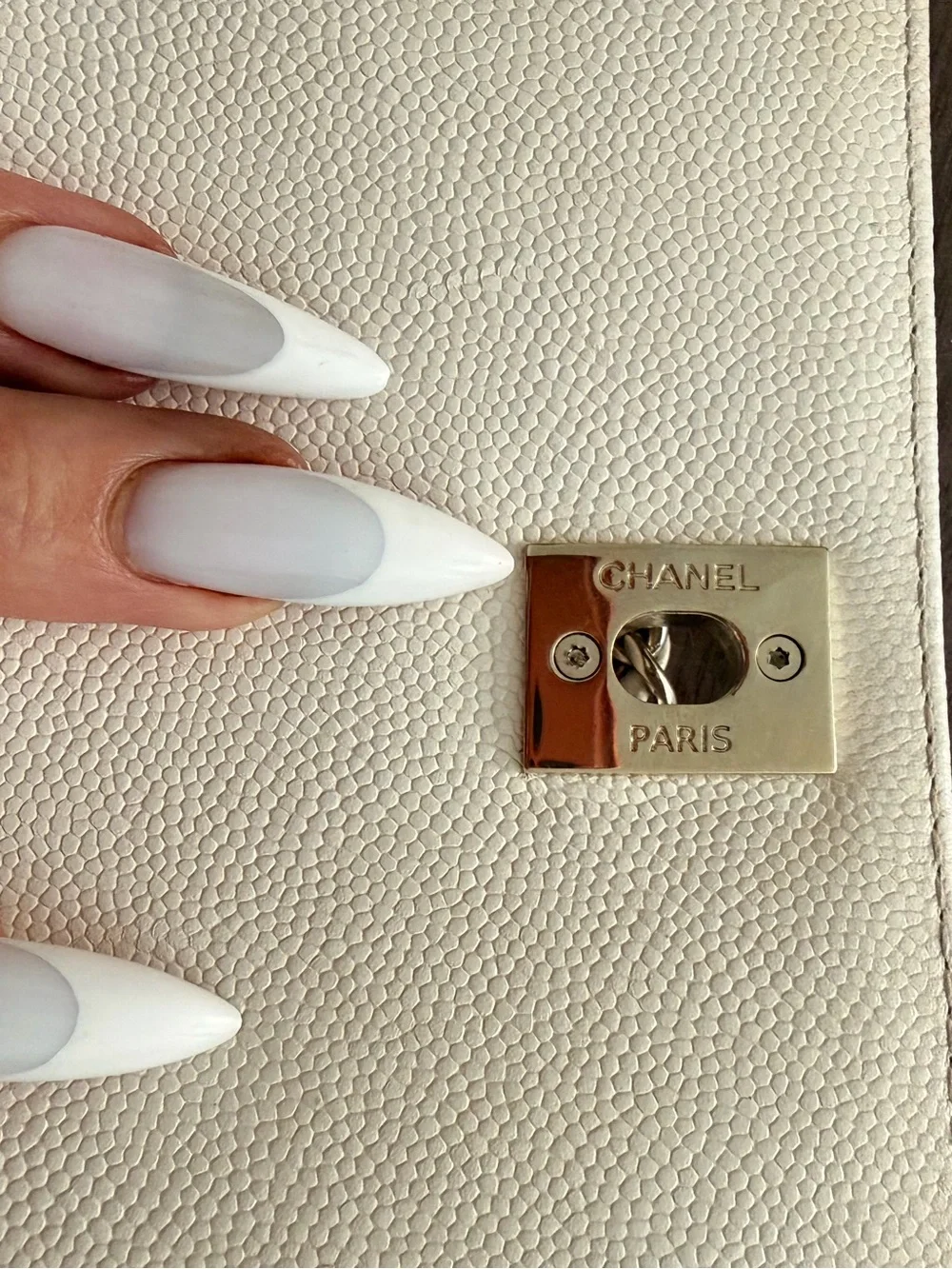 CHANEL White Handle Mini Coco  Flap Bag w/ Chain strap w/ orig rec box bag card